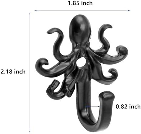 10 Pack Coat Hooks Wall Hooks, Octopus Decorative Wall Mounted Hooks Rustic - Image 2