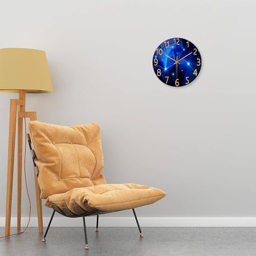 Blue Glass Wall Clock Battery Operated 14 Inch - Image 6