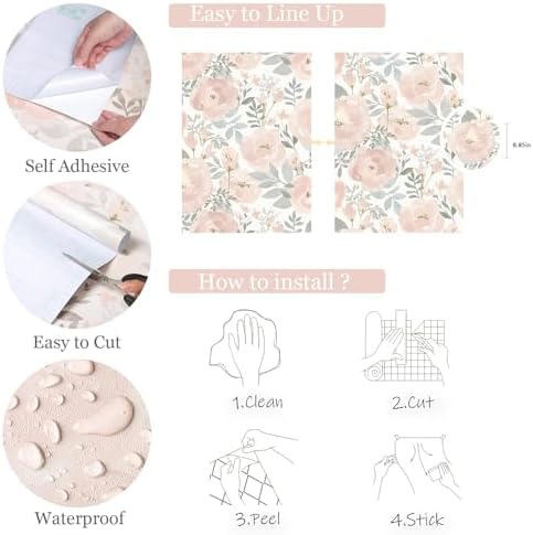 Orainege Peel and Stick Wallpaper Peony Floral Wallpaper - Image 5
