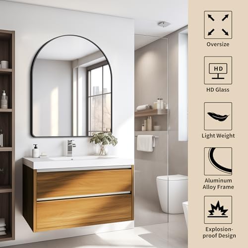 FORBATH Arched Bathroom Mirror 30x36 Inch, Bathroom Mirror Wall Mounted Modern - Image 3