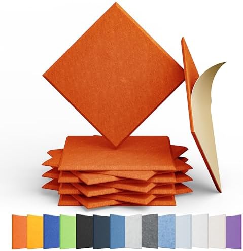 12 Pack Square Acoustic Panels Self Adhesive Sound Proof Foam by Amantech