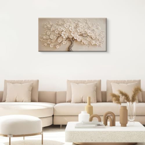 I@U Modern White Tree Of Life Canvas Wall Art Decor - Image 3
