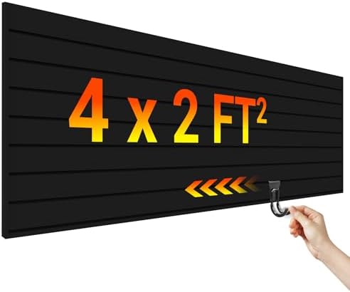 Ezlaino Slatwall 4 FT x 2 FT, PVC Slat Wall Paneling Garage Wall Organizer by Ezlaino