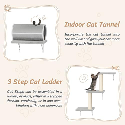 7-in-1 Wall Mounted Cat Climber Set, Cat Furniture Set - Image 5