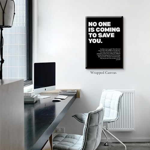 No One Is Coming To Save You Motivational Canvas Wall Art, Empowering - Image 3