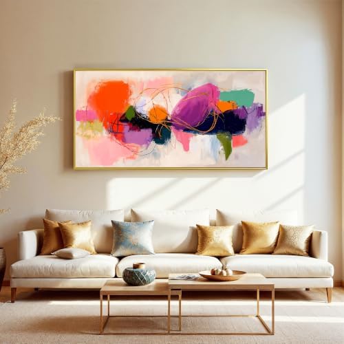 Colorful Graffiti Large Gold Framed Abstract Wall Art - Image 2