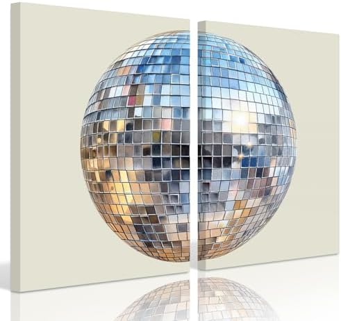 Baccone Disco Ball Wall Art Aesthetic Preppy Canvas Wall Decor Disco Ball by Baccone