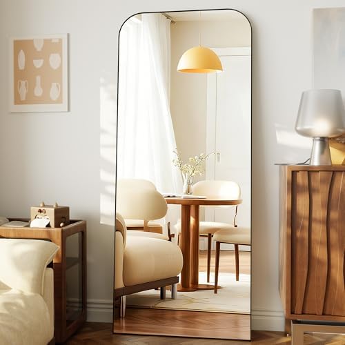 Arched Floor Standing Mirror 65"x24"Black - Image 6