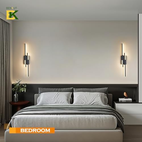 Benkut Modern LED Wall Sconce Black Remote Wall Light Fixtures - Image 5