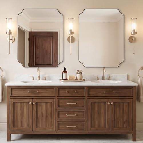 ANDY STAR 28"x36" Champagne Bronze Scalloped Mirror - Image 3