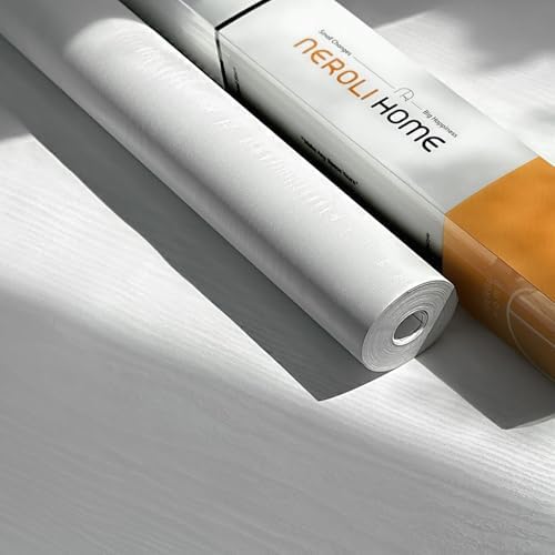 White Wood Grain Contact Paper 19.7" x 394", Extra Wide and Long Peel and Stick by NEROLIHOME