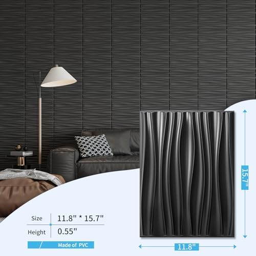Art3d PVC Wavy Textured 3D Wall Panels, 15.7 x 11.8 Inch - Image 3