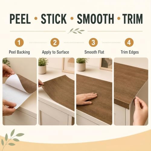Wood Contact Paper Peel and Stick Coffee Brown Walnut Wood Grain Wallpaper - Image 6