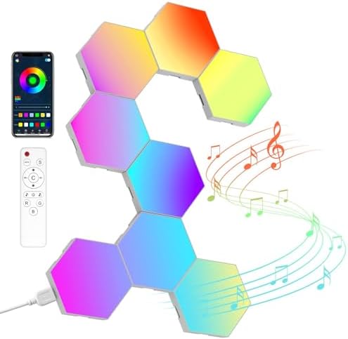 NIUCOO 8 Pack Hexagon LED Lights Wall Panels, Smart RGB Gaming Lights by Good