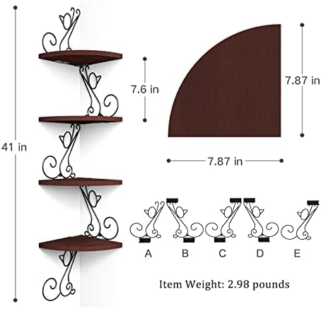 Alsonerbay 4-Tier Cat Shaped Corner Floating Shelf Wall Mount - Image 3