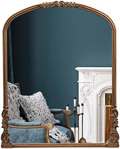 Wylde Iris English Estate Carved Arch Wood Wall Mirror, Mirror by WyldeIris