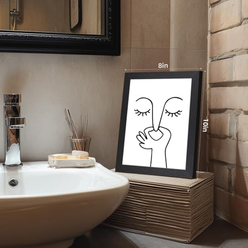 Cyebmo Funny Bathroom Wall Art, Minimalist Black and White Bathroom Picture - Image 4