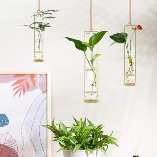 MIPON Metal Hanging Plant Propagation Station, 3 Size Glass Test Tube - Image 4
