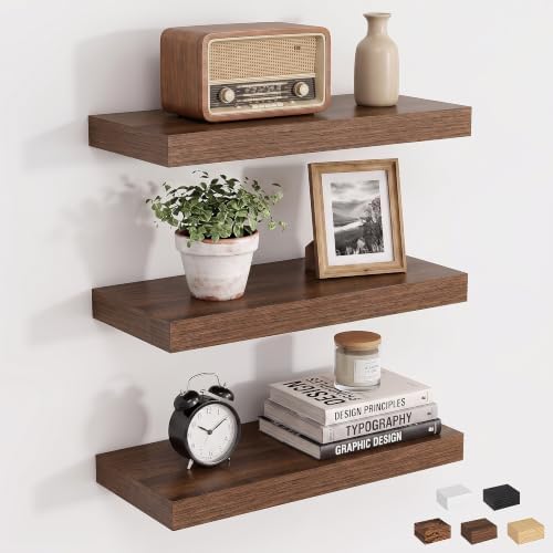 16inch Floating Shelves for Bathroom, 6.7" Deep Wall Shelves by Dreamland