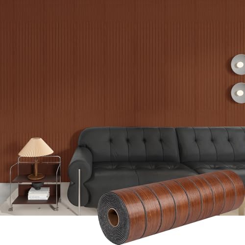3D Wood Slat Wall Panels Peel and Stick Faux Wood Grain Thick Wallpaper by Laceskyso