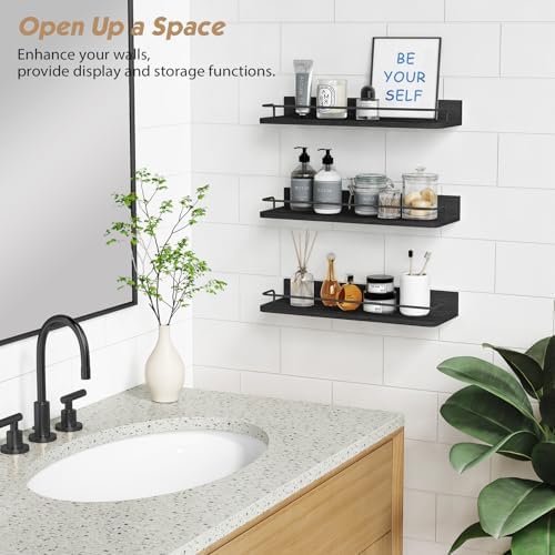 Black Floating Shelves for Wall, Bahtroom Wall Shelves Over Toilet - Image 5