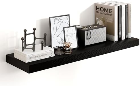 Heimlove Floating Shelves 55.1" W x 10.3" D Black Set of 1 by Heimlove