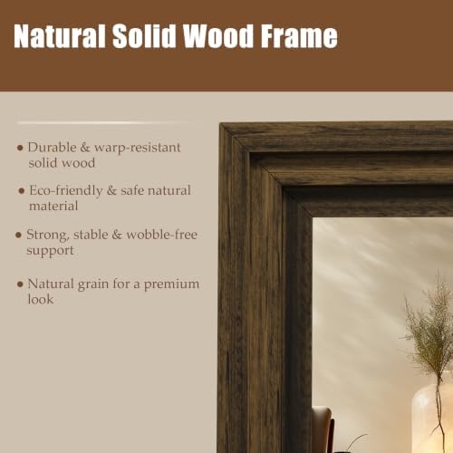 Wood Full Length Mirror 76"x34", Large Solid Wood Frame Floor Mirror - Image 3