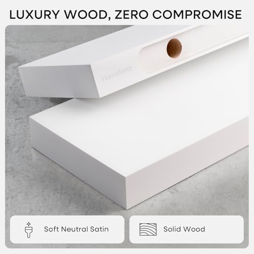 Homeforia 12 Inch Floating Shelves, High-End Solid Pine Wood - Image 3