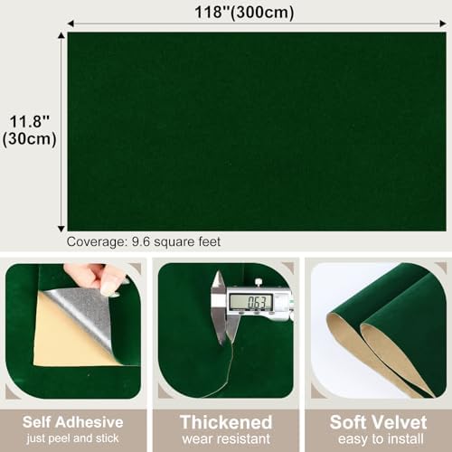 Green Velvet Drawer Liner Self Adhesive Velvet Wallpaper Peel and Stick Soft - Image 7