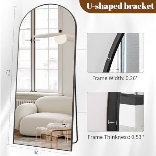 Koonmi 30x71 Arched Full Length Mirror, Floor Mirror - Image 4