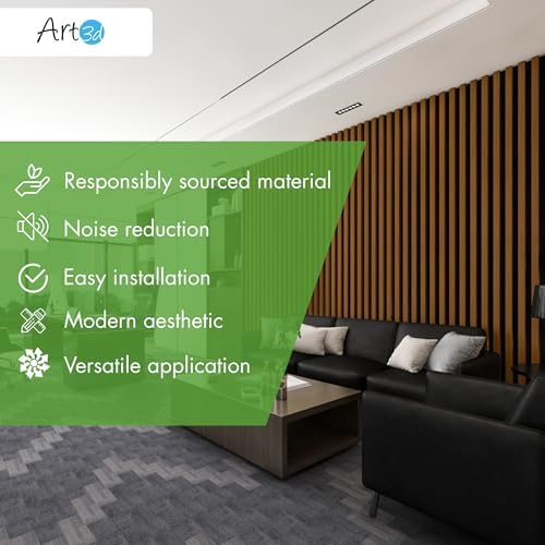 Art3d 12" x 93" Acoustic Wood Slat Wall Panel, 62 sq.ft - Image 6
