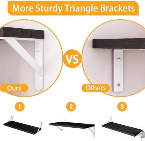 YGEOMER 4 Different Sizes Floating Shelves - Image 3