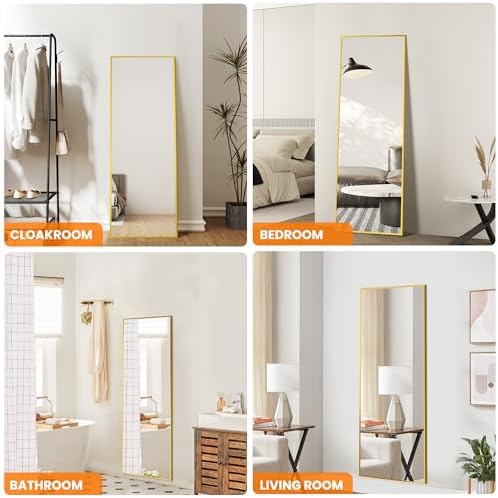 TRAHOME Full Length Floor Mirror 56"x15", Large Standing Body Mirror - Image 3