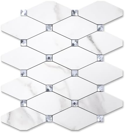 STICKGOO 1 Sheet Peel and Stick Backsplash, Calacatta Stick on Aluminum by STICKGOO