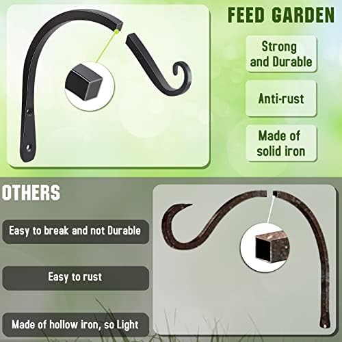 FEED GARDEN Heavy Duty Plant Hangers Outdoor Indoor, 8 Inch 2 Pack Metal - Image 4