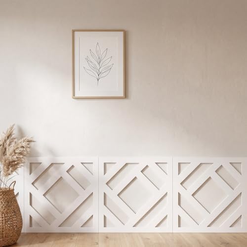 Threehoney 10 Pack Wainscoting Panels 24 x 24 Inch, Covers 40 Ft², Paintable 3D - Image 4
