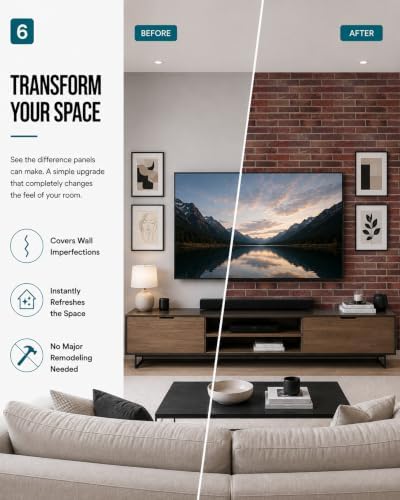3D Faux Red Brick Wall Panels, Realistic Finish, 29.2 Sq Ft - Image 7