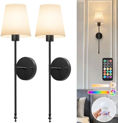 Brightown Battery Operated Wall Sconces Set of 2 by Brightown