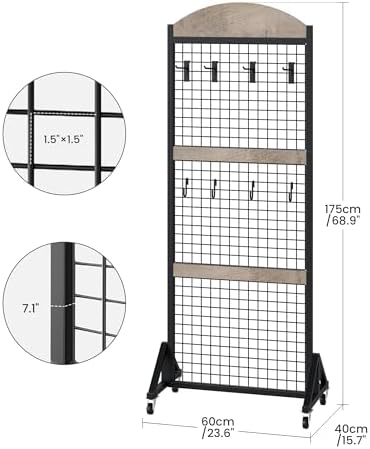 2 Packs Grid Wall Panel 5.7' x 2' FT Grid Display Rack - Image 3