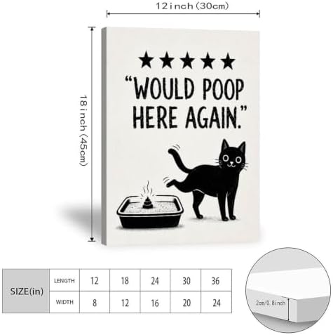 Funny Cat Poster Black Cat Litter Quote Canvas Wall Art Decor - Image 3