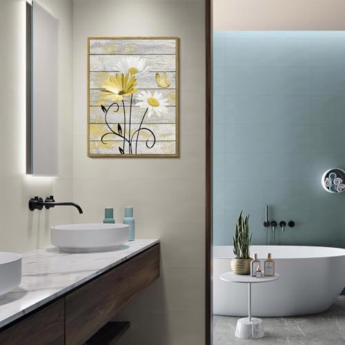 HVEST Yellow Floral Framed Wall Art - Image 4