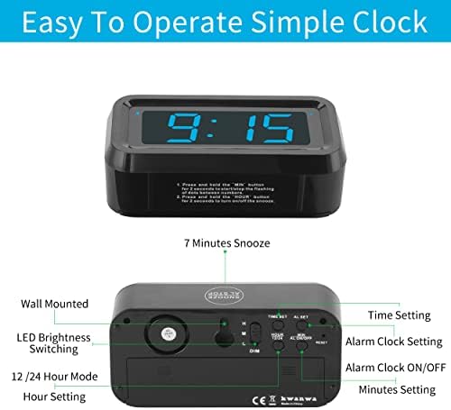 Alarm Clock, 1.2'' LED, Battery Powered, Table-top/Wall-mount - Image 6