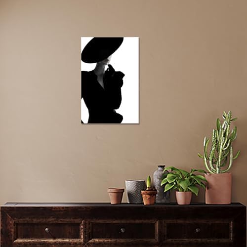 Trendy Magazine Cover Poster Black And White Fashion Women Canvas Wall Art - Image 5