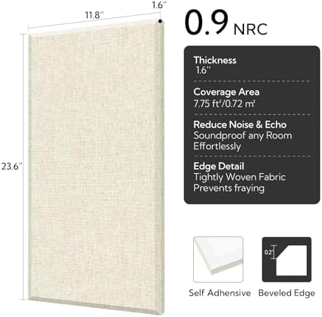 Olanglab Fiberglass Acoustic Wall Panels 4 Pack, 11.8'' x 23.6'' Sound Panels - Image 2