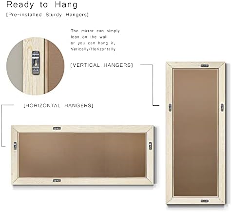Renditions Gallery Large Standing Vanity Mirror White Wood Frame Full Floor - Image 7