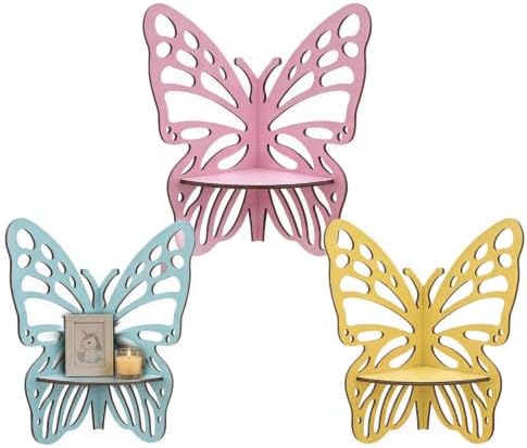 Butterfly Cute Floating Corner Shelf Wall Display Rack by Unknown