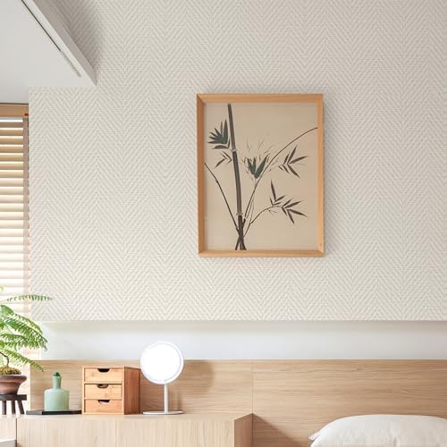 Rugreat Striped Grasscloth Wallpaper Peel and Stick Textured 393L 17.3W - Image 2