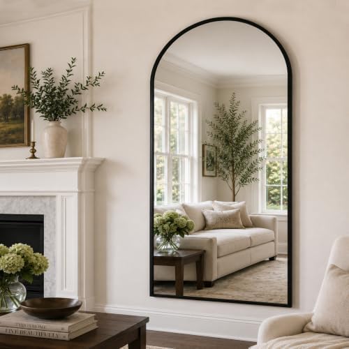 90''x46'' Oversized Full Length Mirrors, Arched Floor Mirror - Image 3