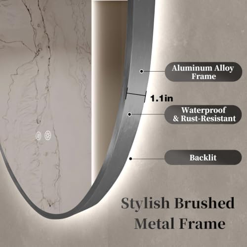 Niccy 30" Round LED Bathroom Backlit Mirror - Image 3