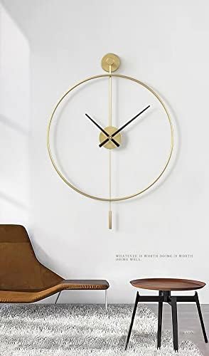 SHISEDECO Classical Large Modern Minimalist Pendulum Wall Clock 20" Gold - Image 5